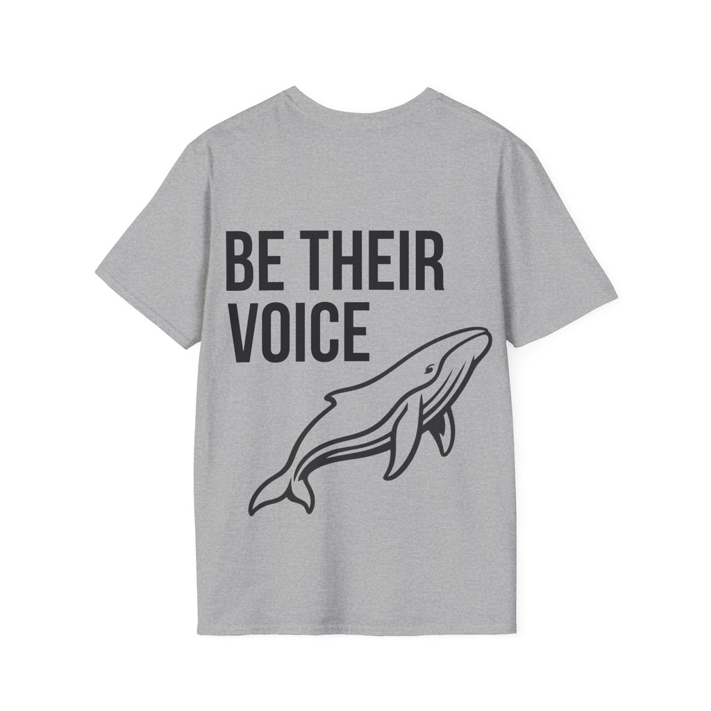 Be Their Voice T-Shirt – Save The Ocean Whale back print Shirt | Ocean Awareness Tee | BlueHope Co.
