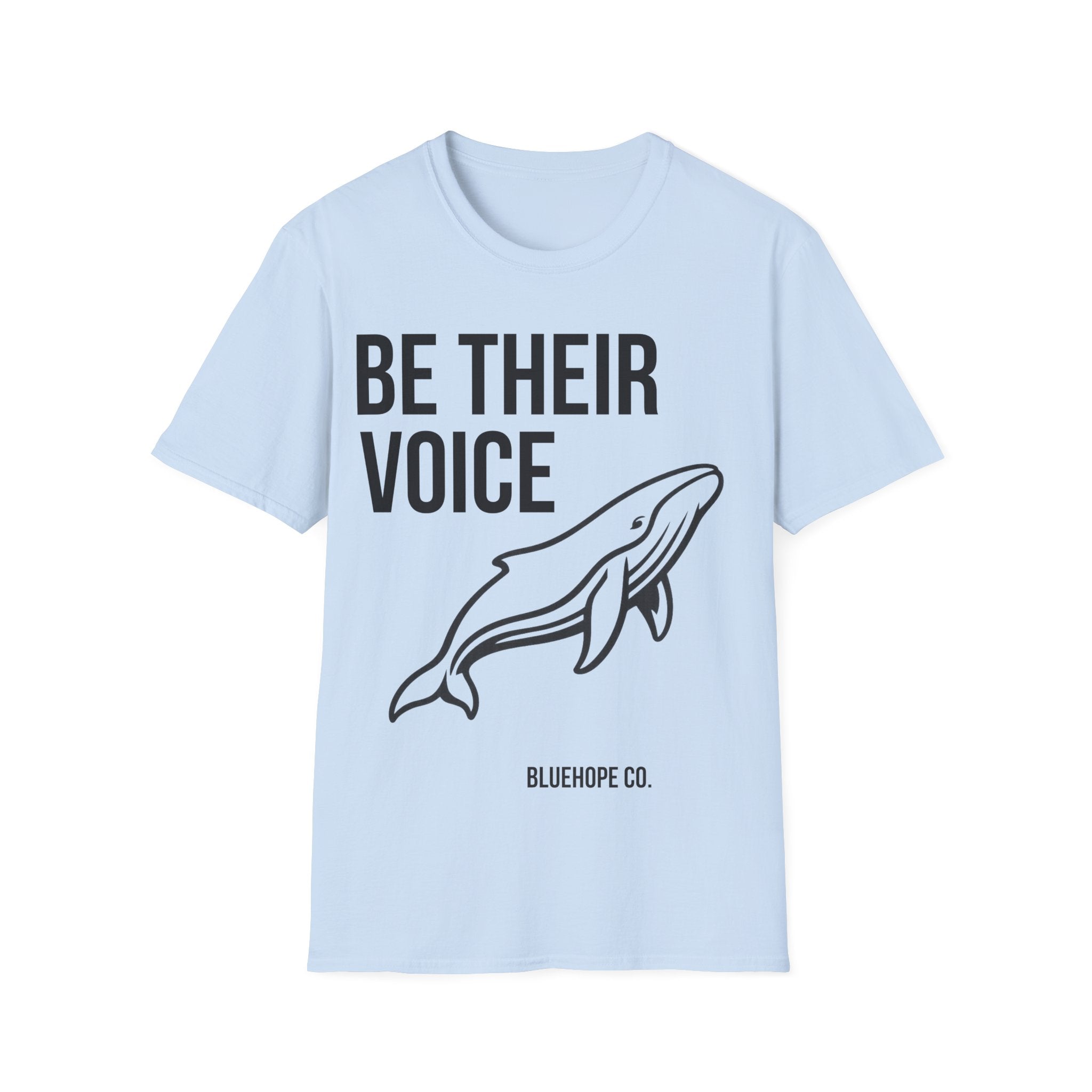 Be Their Voice T-Shirt – Save The Ocean Whale front print Shirt | Ocean Awareness Tee | BlueHope Co.