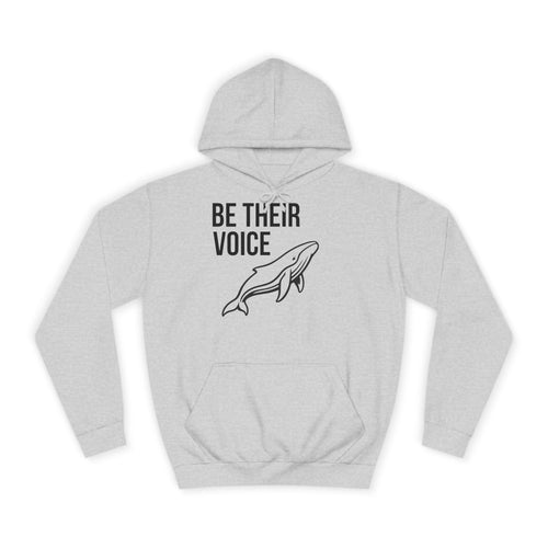 Be Their Voice Hoodie – Save The Ocean back pring Whale front print Hoodie | Ocean Awareness Pullover | BlueHope Co.