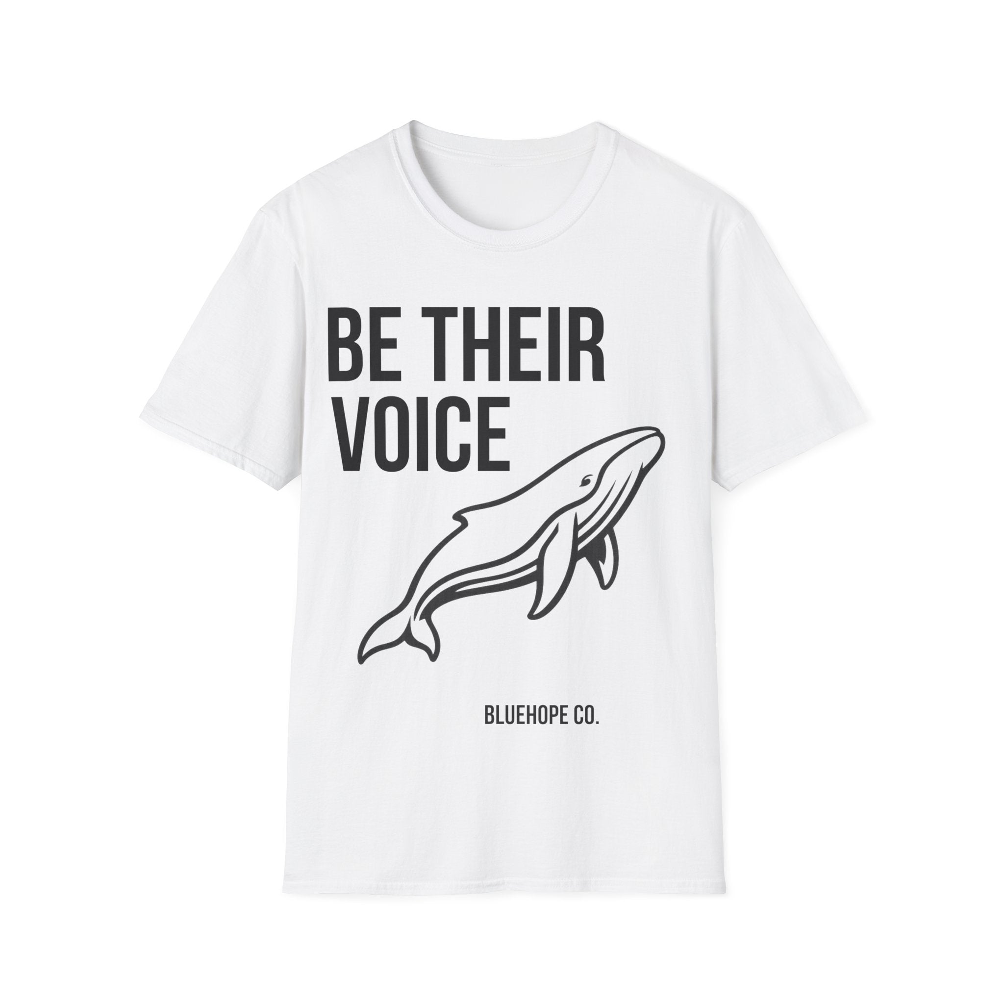 Be Their Voice T-Shirt – Save The Ocean Whale front print Shirt | Ocean Awareness Tee | BlueHope Co.