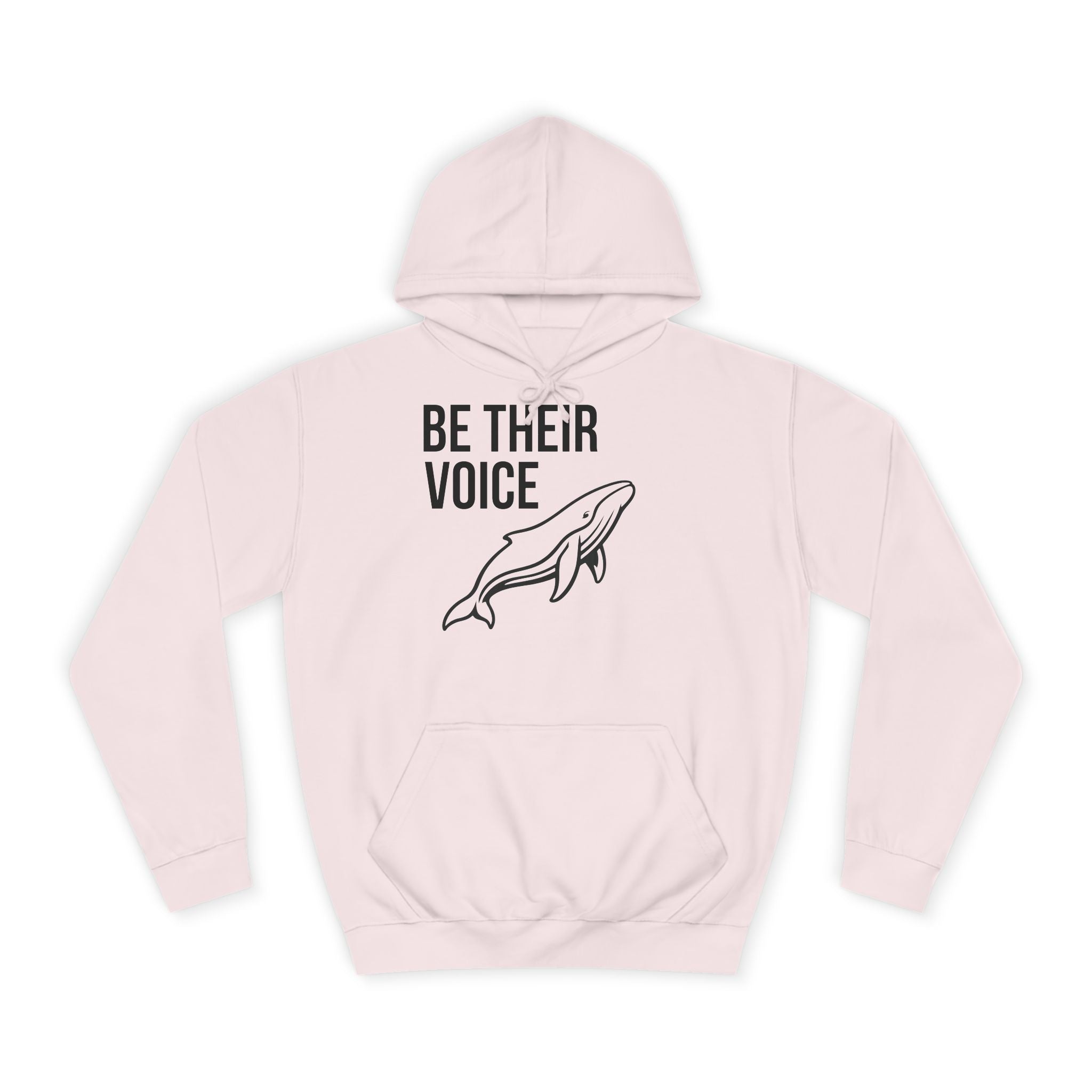 Be Their Voice Hoodie – Save The Ocean back pring Whale front print Hoodie | Ocean Awareness Pullover | BlueHope Co.
