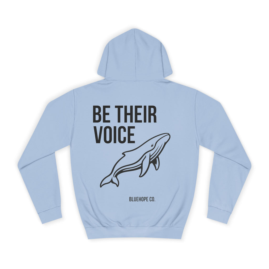 Be Their Voice Hoodie – Save The Ocean back pring Whale Hoodie | Ocean Awareness Pullover | BlueHope Co.