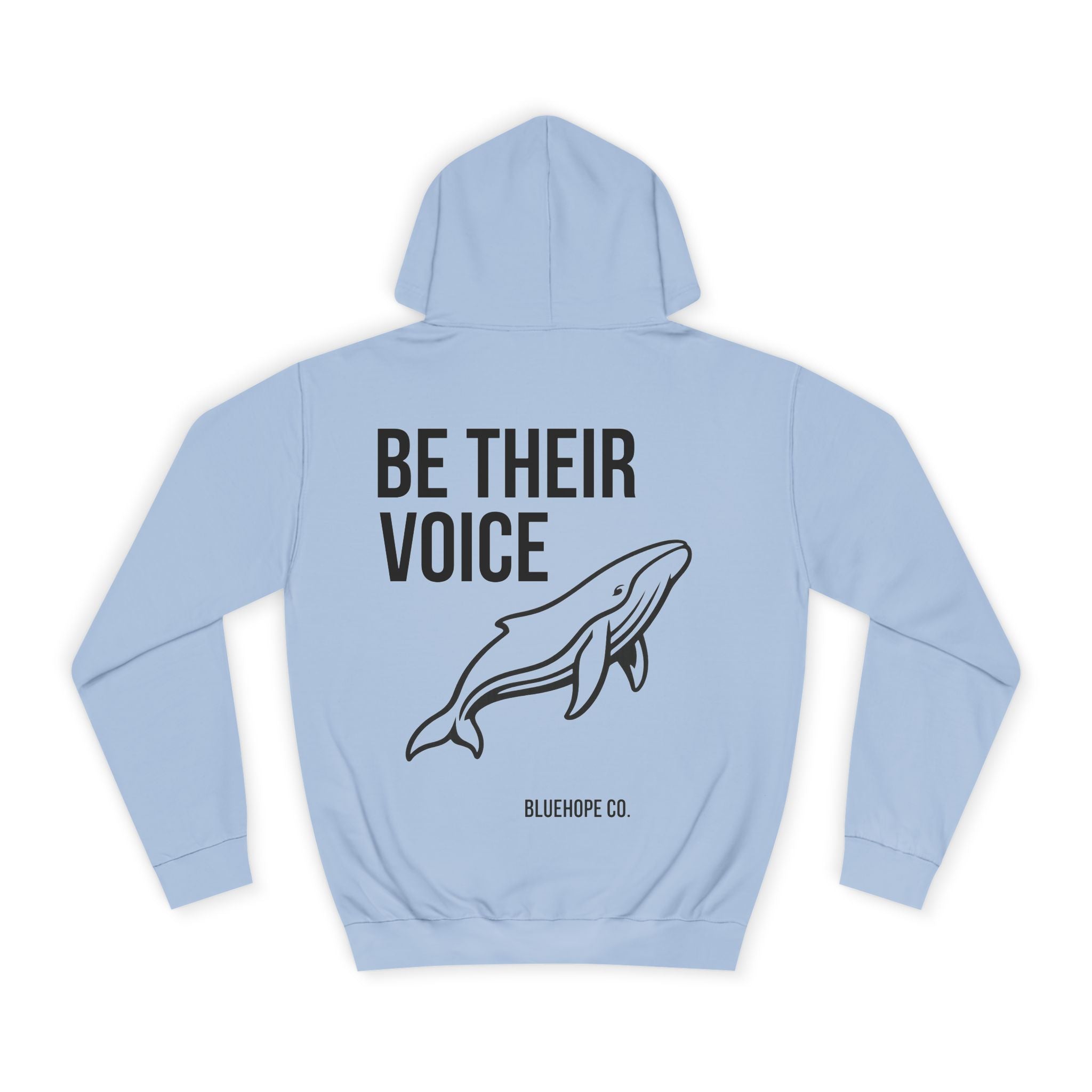 Be Their Voice Hoodie – Save The Ocean back pring Whale Hoodie | Ocean Awareness Pullover | BlueHope Co.