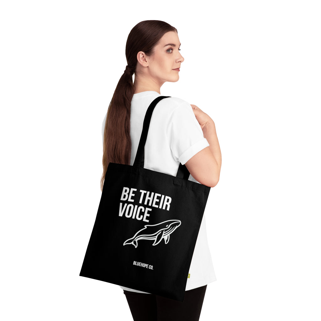 Be Their Voice Tote Bag – Save The Ocean Whale Bag | Eco Shopper | BlueHope Co.