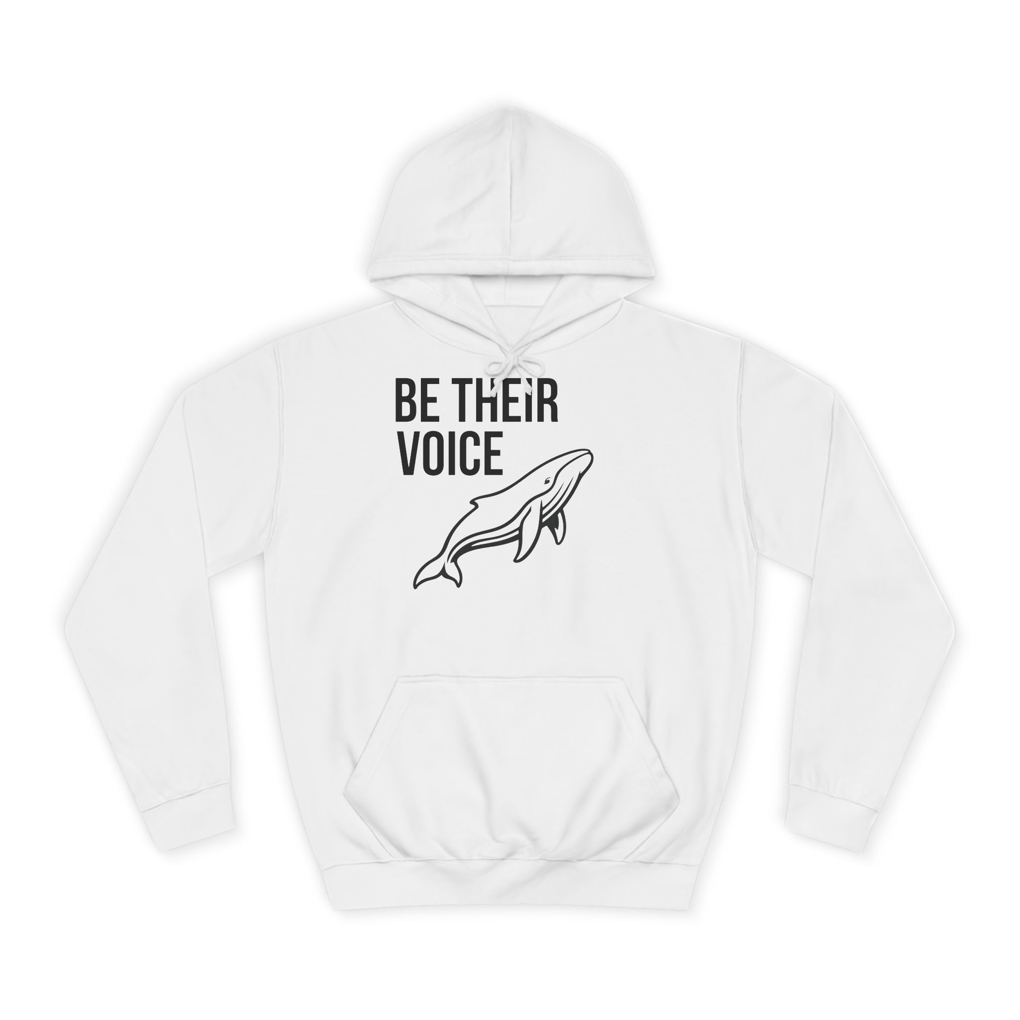 Be Their Voice Hoodie – Save The Ocean back pring Whale front print Hoodie | Ocean Awareness Pullover | BlueHope Co.