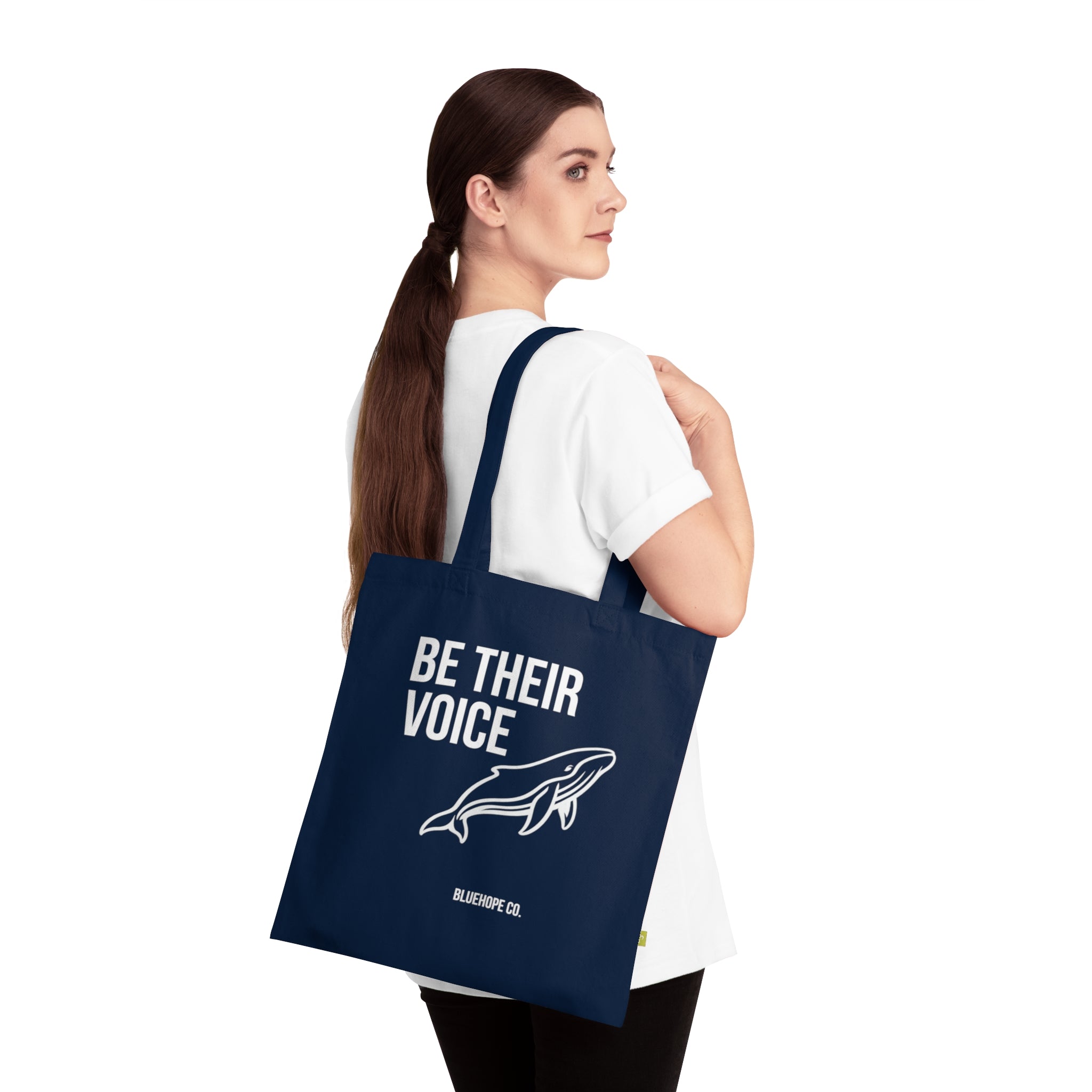 Be Their Voice Tote Bag – Save The Ocean Whale Bag | Eco Shopper | BlueHope Co.