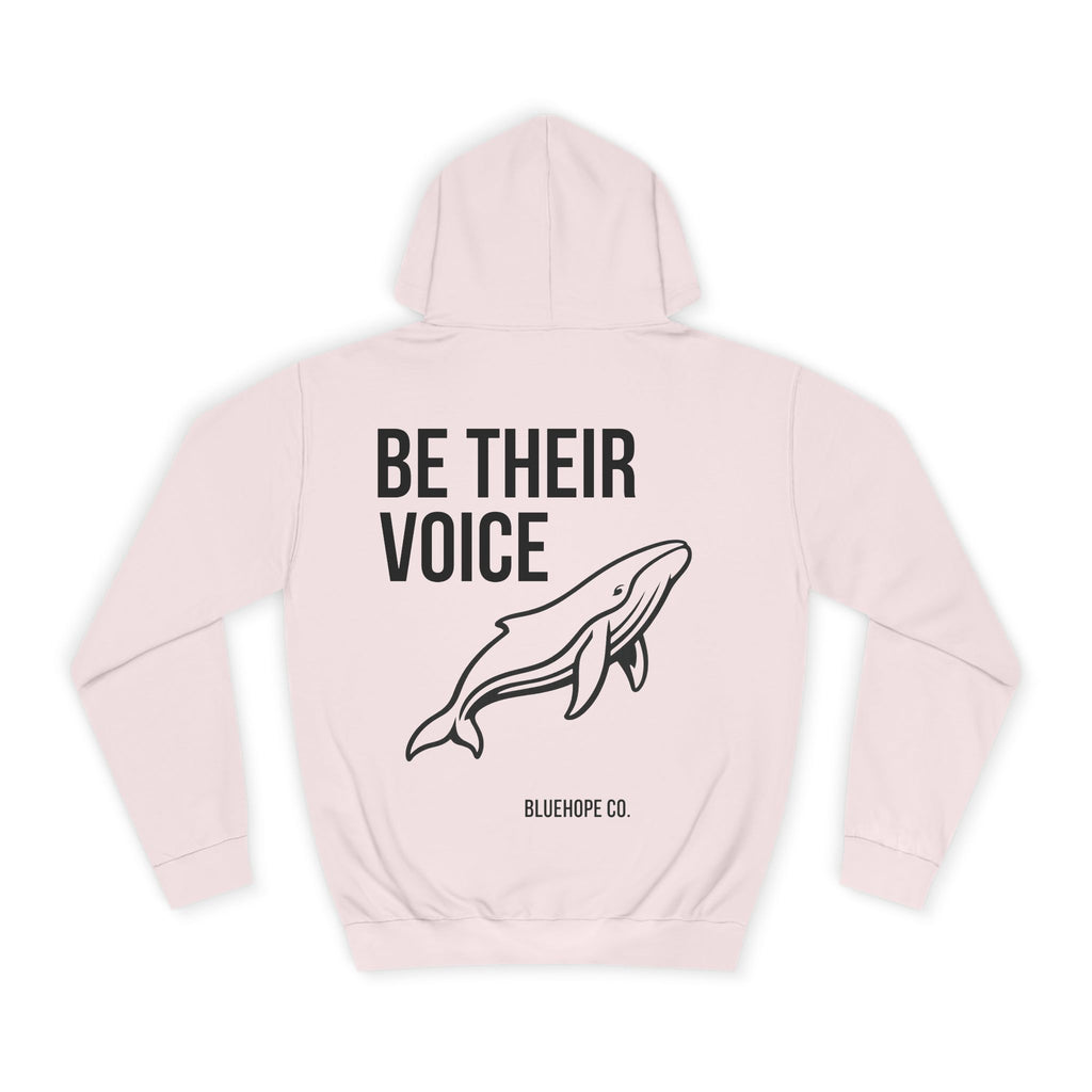 Be Their Voice Hoodie – Save The Ocean back pring Whale Hoodie | Ocean Awareness Pullover | BlueHope Co.